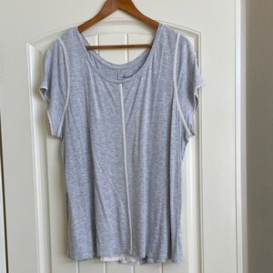 Lane Bryant Light Gray Short Sleeve Top